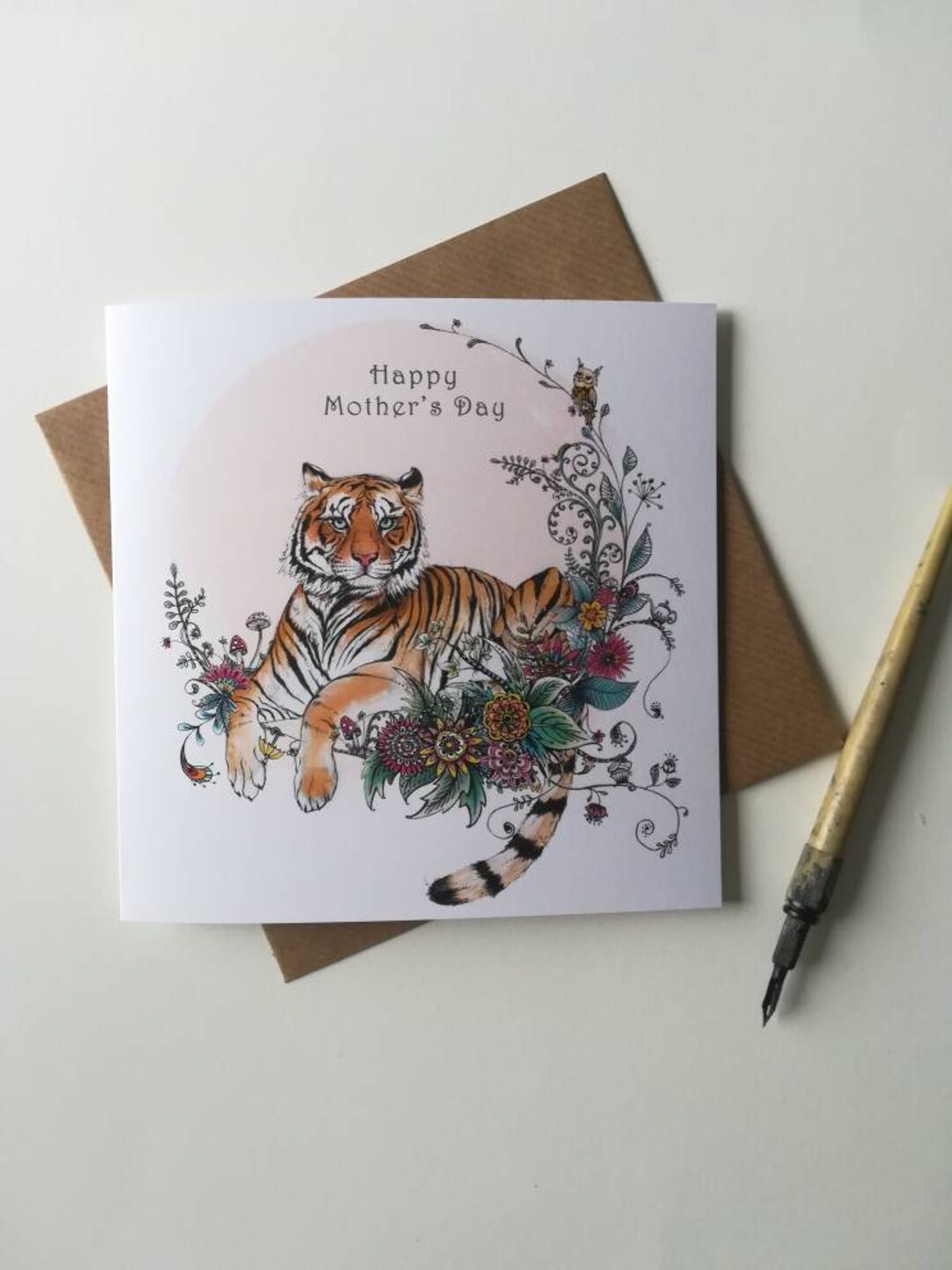 Tiger Mothers Day Card / Happy Mothers Day / Best Mum / Floral - Etsy UK