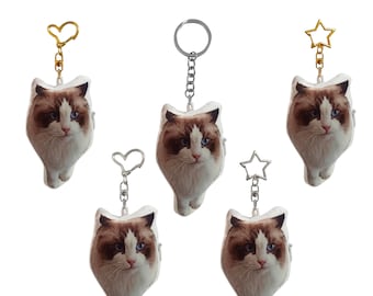 Custom Pet Pillow Keychain: Personalized Dog Cat Memorial Gift