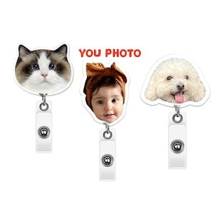 Custom Pet Badge Reel - Personalized Photo Badge Reel, Nurse ID Holder, Name Badge Clip, retractable badge holders , Work Badge