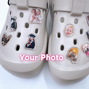 custom photo charms: Personalized Acrylic  Shoe Clips .Dog Photo Charm .cat lover charm  shoe charms