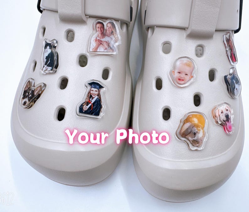 Custom Shoe Charms Personalized Acrylic Shoe Charms with Photo Logo DIY Shoe Pins Accesorios for Shoe Decoration Party Gifts Boys Girls Kids