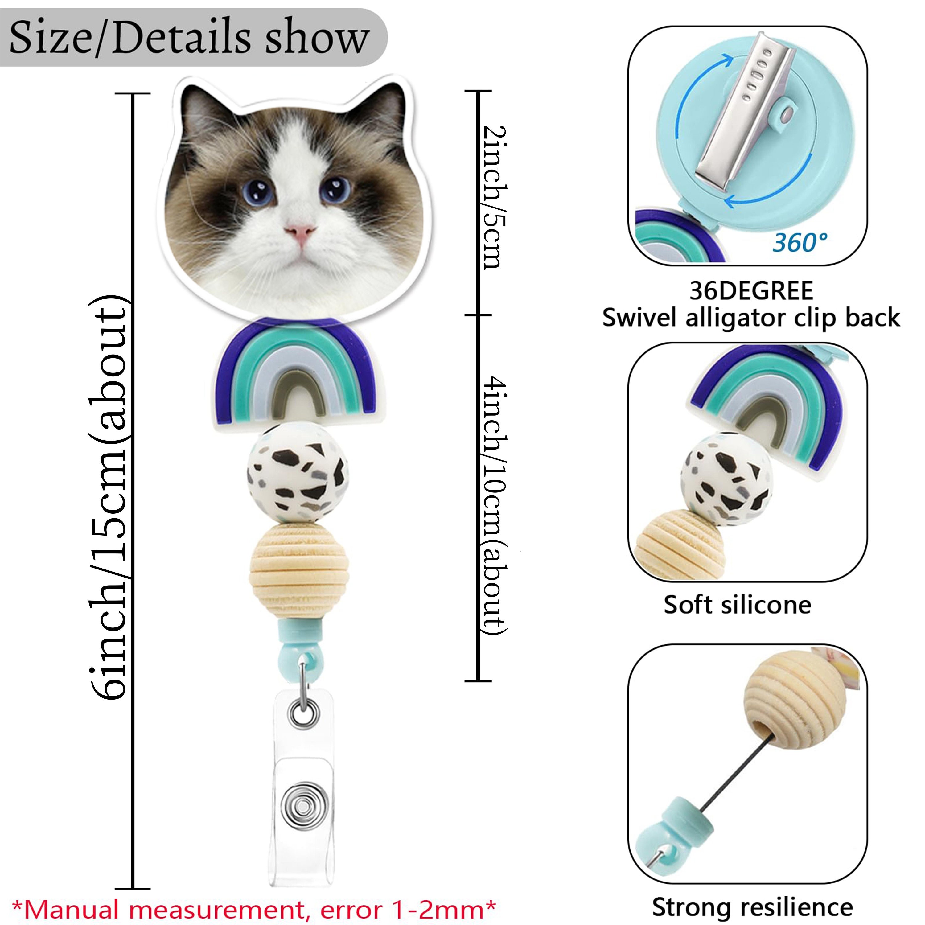 Custom Pet Badge Reel, Personalized Dog Or Cat Face Baby Face Photo Keychain, Nurse ID Holder, Name Badge Clip, Nurse Life For Doctor