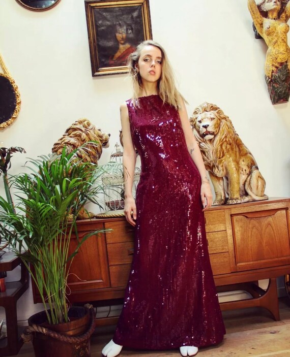 Moschino cheap and chic Backless sequin party gown