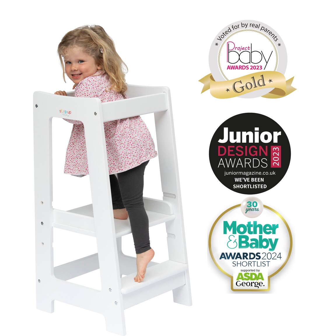 Stepup Baby Montessori Toddler Tower Kitchen Wood Step Stool for Kids ...