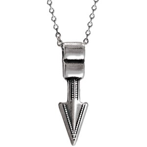 Handmade Necklace, Arrow Head Charm, Mens Necklace, Silver Stainless Steel, Chain Necklace Men, Minimalist Designer Jewelry