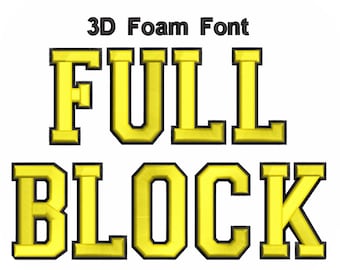 3D Foam Font Full Block 2 Color Value Pack