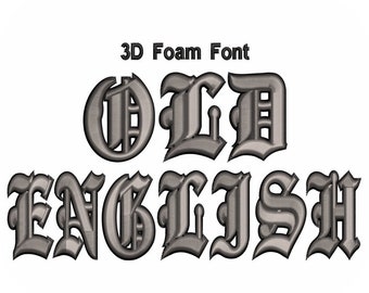 3D Foam Font Machine Embroidery Designs Pack | Puff Foam Block Script Alphabet | Pes Dst Exp Files | Instant Digital Download