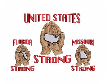 State Strong Machine Embroidery Designs Pack | USA State Pride Home Heart Outline Designs | Pes Dst Exp | Digital Download
