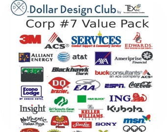 Corporate Machine Embroidery Designs Pack | Business Logo Shield Crest Badge Company Brand Designs | Pes Dst Exp | Download