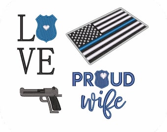 Police Machine Embroidery Designs Pack | Law Enforcement Badge Sheriff Officer K9 Cop Designs | Pes Dst Exp Files | Digital Download