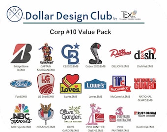 Corporate Machine Embroidery Designs Pack | Business Logo Company Emblem Professional Icon Designs | Pes Dst Exp Files | Download
