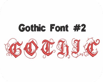Gothic Font Machine Embroidery Designs Pack | Alphabet Old English Medieval Letters Monogram | Pes Dst Exp | Digital Download