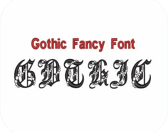 Gothic Fancy Font Machine Embroidery Designs | Ornate Alphabet Decorative Letters Monogram | Pes Dst Exp | Digital Download