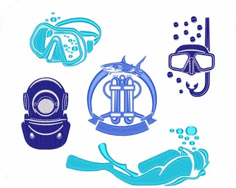 Water Sports Machine Embroidery Designs Pack | Jet Ski Wake Swim Diving Rowing Designs | Pes Dst Exp Files | Instant Download
