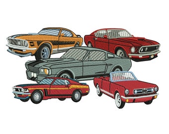 Ford Car Machine Embroidery Designs Pack | Auto Mustang Truck Classic Muscle Vintage Vehicle Logo Designs | Pes Dst Exp | Download