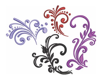 Blumen Ornament Maschinenstickmotive Pack | Blumen dekorative Damast Vintage Blättern Bordüren Rahmen Designs | Pes Dst Exp | Herunterladen