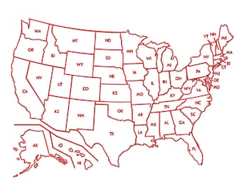 State Outlines Machine Embroidery Designs Pack | All 50 USA States Map Silhouette Home State Pride Designs | Pes Dst Exp | Download