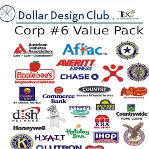 Paquete de diseños de bordado corporativo a máquina / Logotipo, icono, emblema, marca, diseños profesionales / Archivos Pes, Dst y Exp / Descarga digital