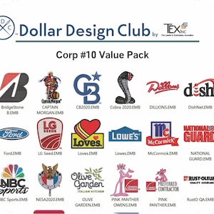 Paquete de diseños de bordado corporativo a máquina / Logotipo empresarial, emblema de empresa, diseños de iconos profesionales / Archivos Pes, Dst y Exp / Descargar