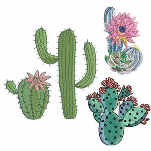 Cactus #1 Embroidery Design Value Pack