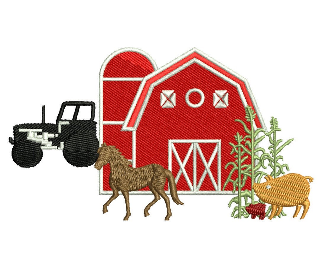 Embroidery Design Ranch Sorting Farming Machine Embroidery Designs Pack | Farm Tractor Barn Farmer ...