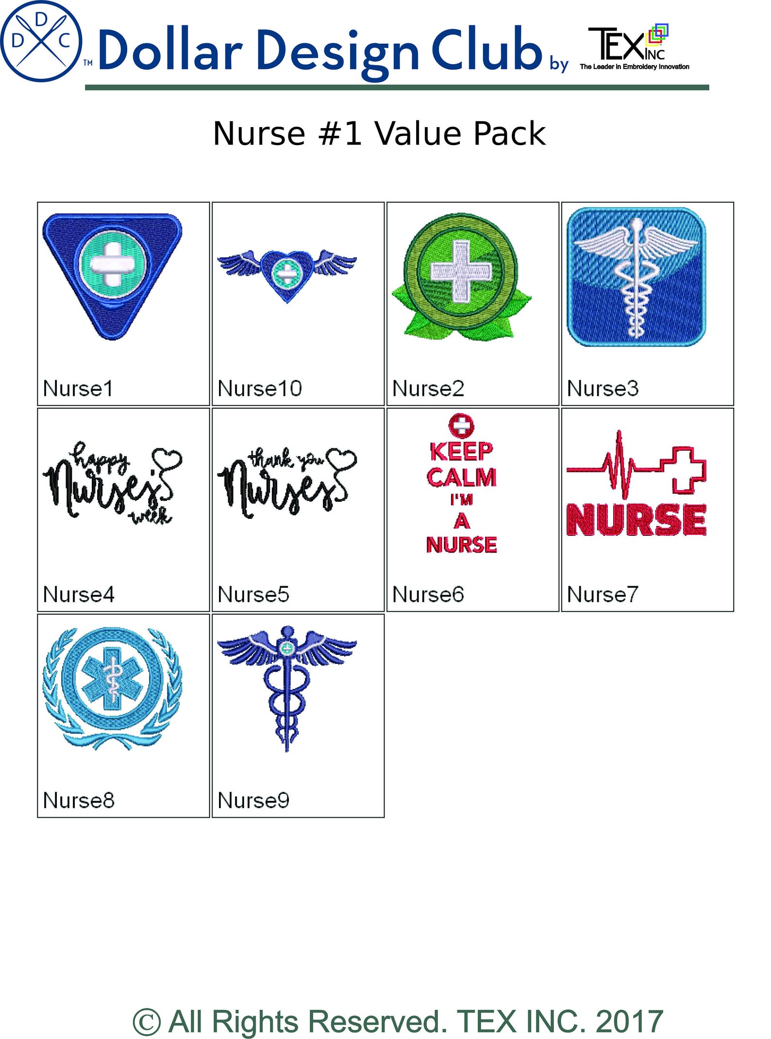 Nurse Embroidery Design Value Pack Etsy