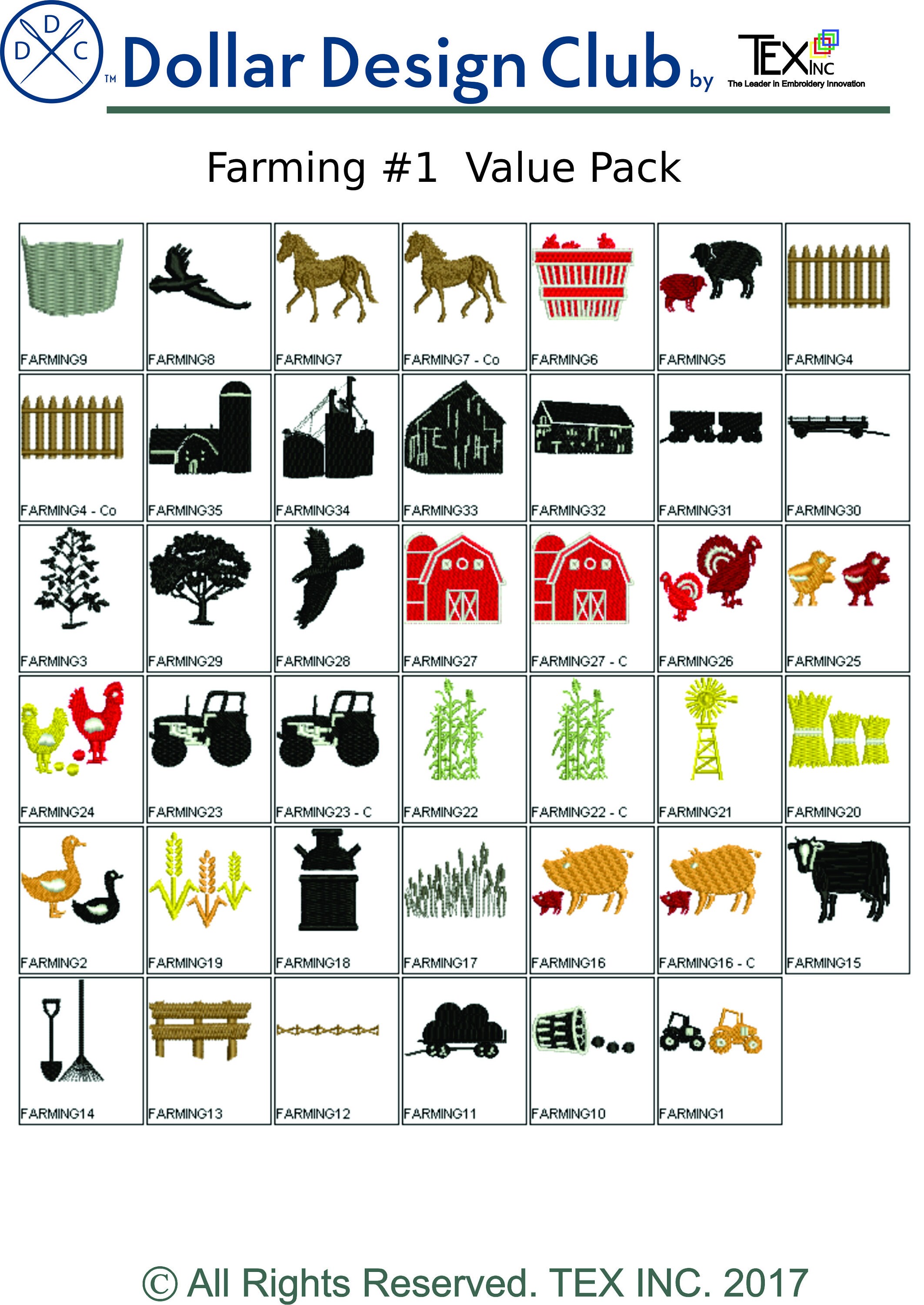 Embroidery Design Ranch Sorting Farming Machine Embroidery Designs Pack | Farm Tractor Barn Farmer ...