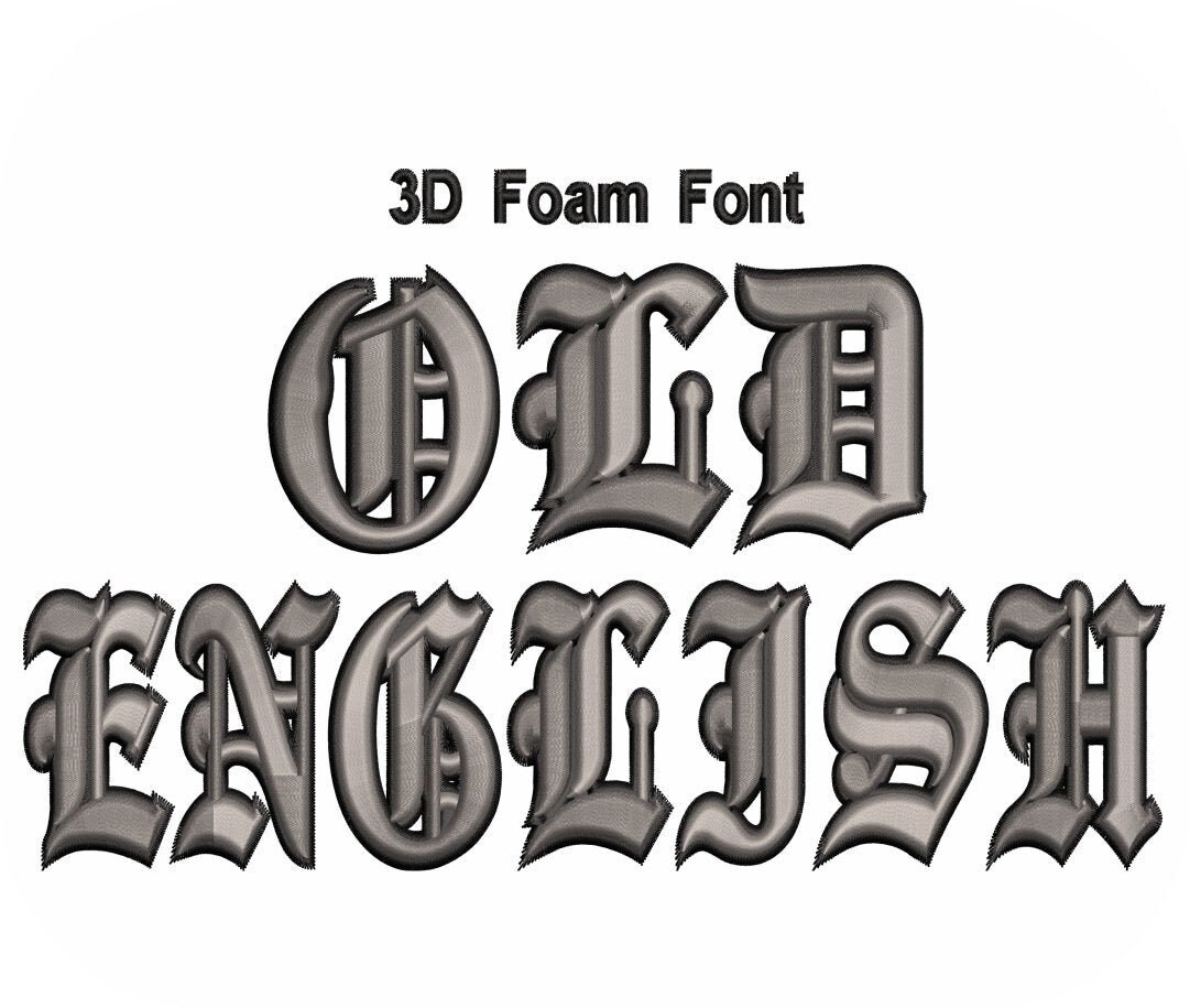 3D Foam Font Old English 2 Color Value Pack Etsy