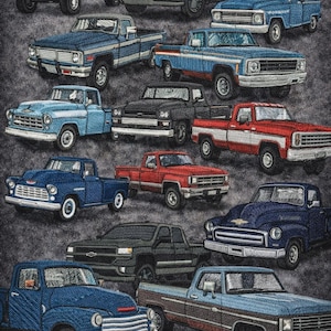 Auto Truck Machine Embroidery Designs Pack | Chevy Ford Pickup Truck Designs | Pes Dst Exp Files | Instant Digital Download