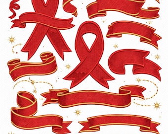 Ribbon Machine Embroidery Designs Pack | Awareness Cause Support Cancer Pink Breast Ribbon Designs | Pes Dst Exp | Digital Download