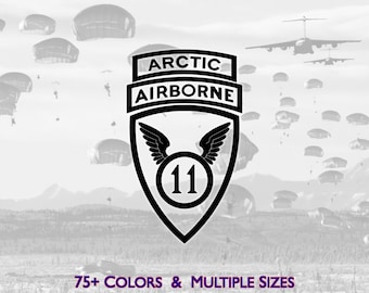 11th Airborne Division Patch Vinyl Decal Sticker - US Army "Arctic Angels"