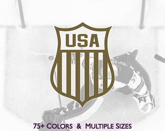 Team USA Hockey Shield Logo Vinyl Decal, Multiple Colors & Sizes, Hockey, NHL, Olympics Gold Medal