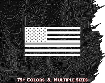 Grey Line American Flag Vinyl Decal, USA, Patriotic, Corrections