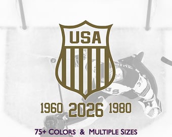 Team USA Hockey Mens Gold Medal Years Vinyl Decal, Multiple Colors & Sizes, Hockey, NHL, Olympics