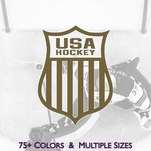 Team USA Hockey Shield Logo Vinyl Decal, Multiple Colors & Sizes, Hockey, NHL, Olympics Gold Medal