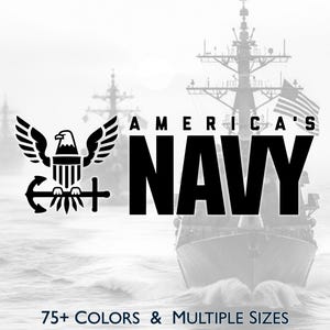 United States Navy Primary Logo Vinyl Decal Sticker, USN