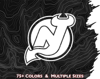 New Jersey Devils Logo Outline Vinyl Decal, Multiple Colors & Sizes, Hockey, NHL