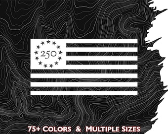 American Freedom 250 Flag Vinyl Decal, USA, Patriotic, Car and Truck Sticker
