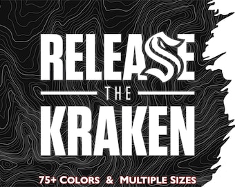 Seattle Release the Kraken Vinyl Decal, Multiple Colors & Sizes,  Seattle Hockey, NHL
