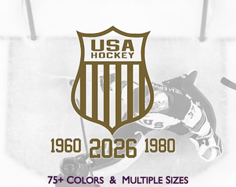 Team USA Hockey Mens Gold Medal Years Vinyl Decal, Multiple Colors & Sizes, Hockey, NHL, Olympics
