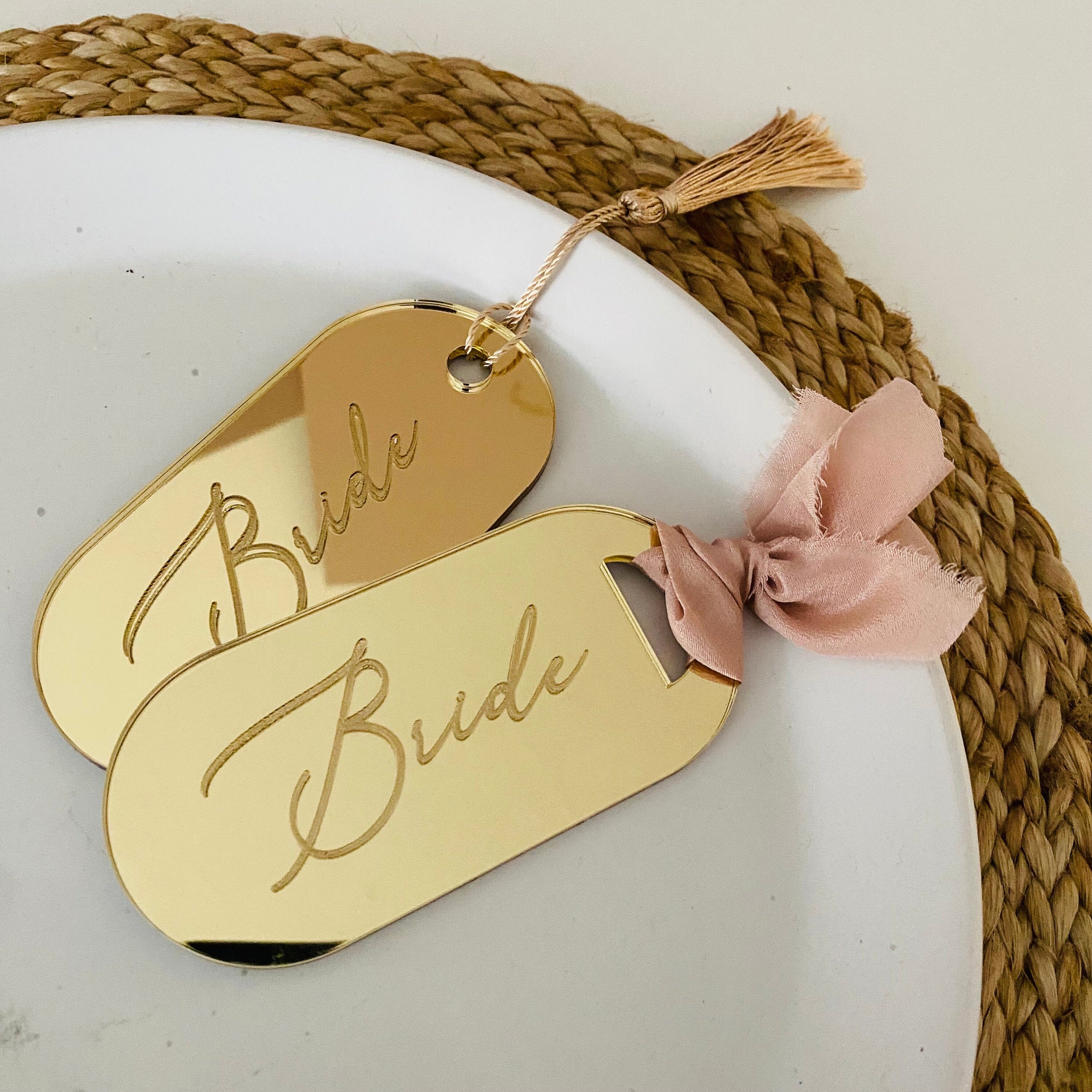 Acrylic Place Name With Tassel Or Ribbon