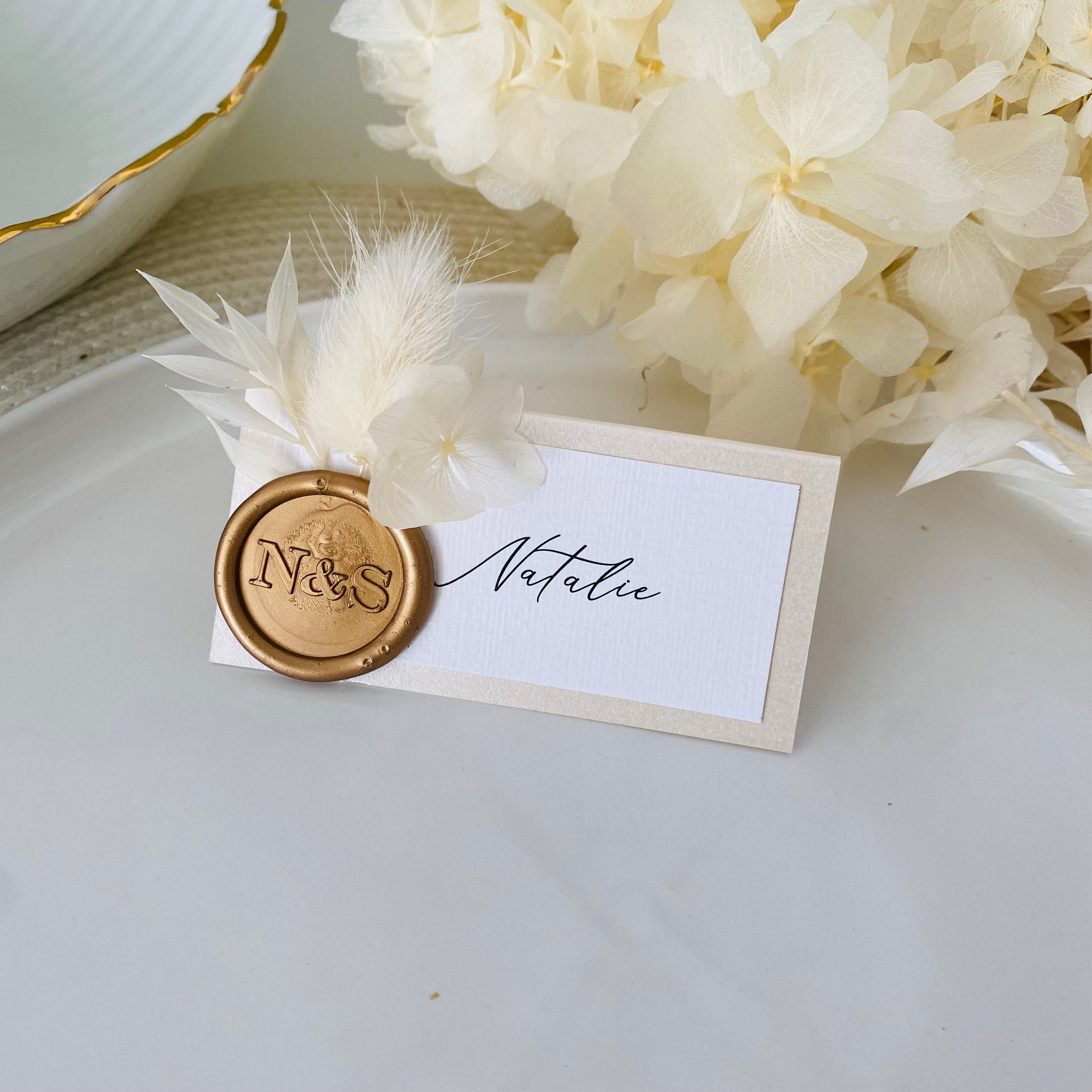 Ivory & Gold Dried Flowers Place Names