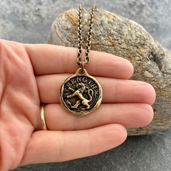 Wax Seal Necklace Antiqued Brass 