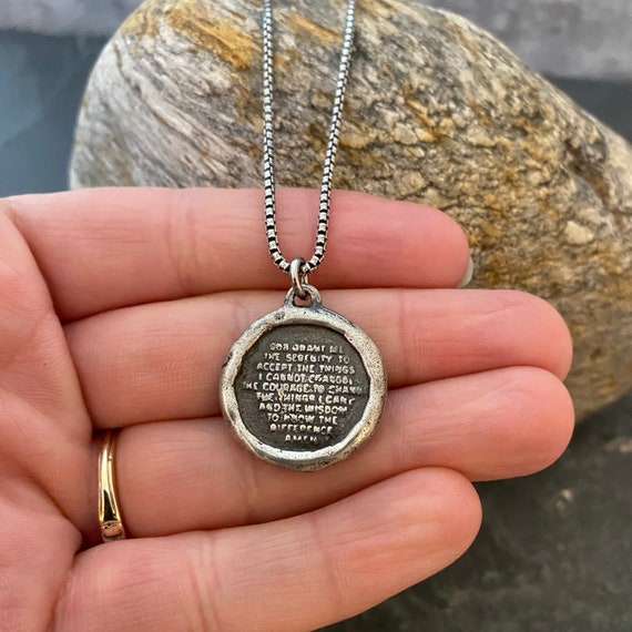 NOW in Sterling Silver Serenity Prayer Necklace Men s Soldered Pendant With Cross Unisex Jewelry Gift Faith SS 018 Etsy Canada