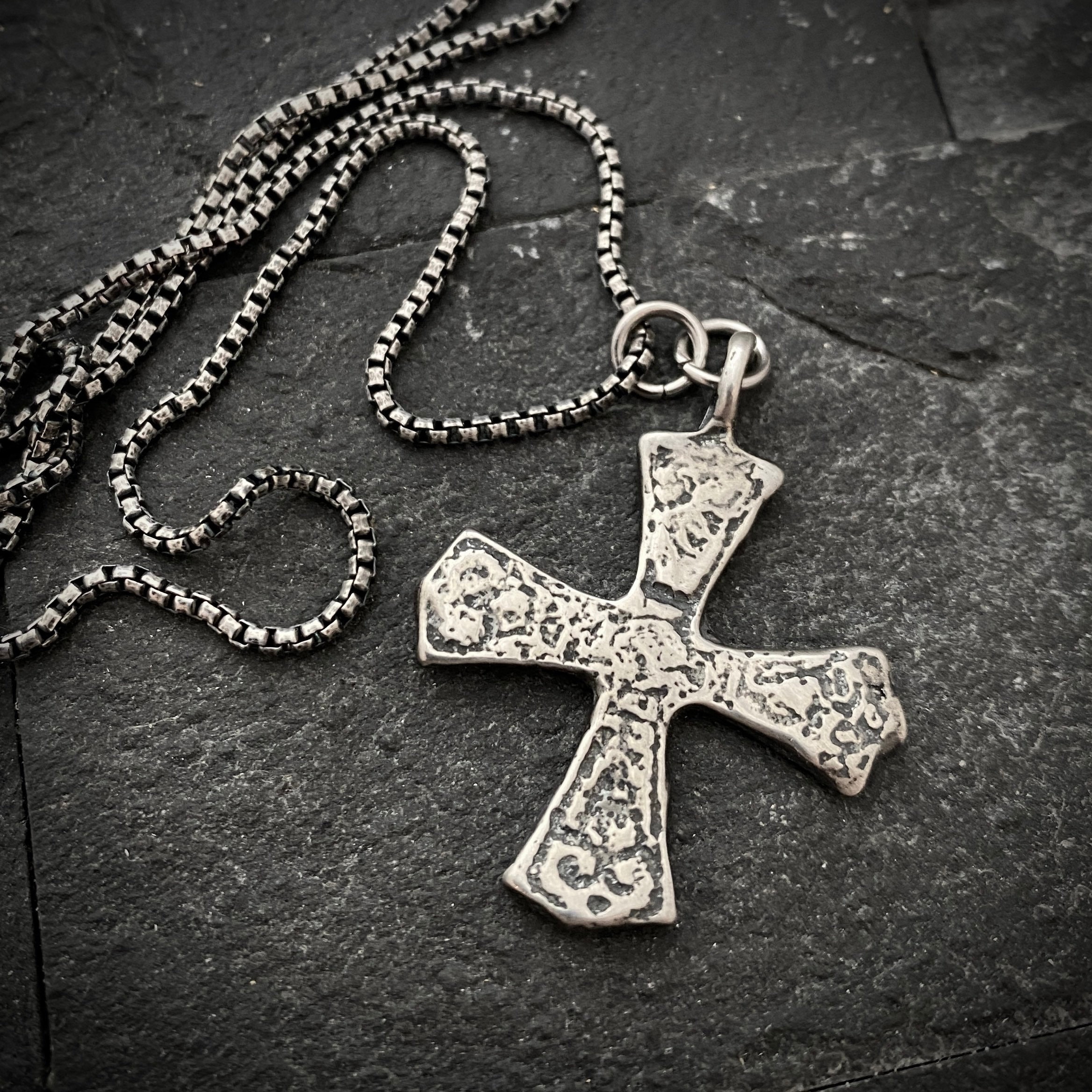 Sterling Silver Ancient Maltese Cross, Men's Religious Jewelry