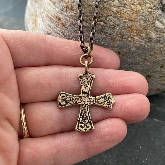 Bronze Ancient Maltese Cross Men s Religious Jewelry Unisex Necklace Cast from Original Medieval Cross BR 045