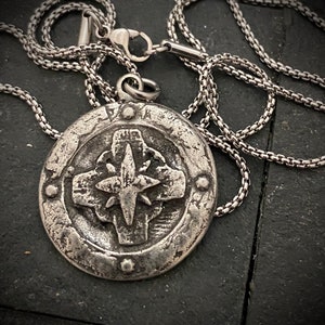 Weg finden ....Old World Kompass Halskette, Herren Anhänger, Wegbeschreibung, Karte, Unisex Schmuck Geschenk, ST-033