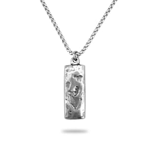 Men&#39;s Hammered Bar Pendant Necklace, Unisex Jewelry, Hammered Bar Pendant Necklace, JPN-011