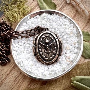 Dove Necklace, Antiqued Bronze Holy Spirit Catholic Wax Seal, The Classic Edge Girl, GBR-008
