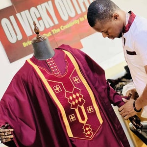 Ojvicky agbada/ 3 pieces African men wedding suit/African men boubou fashion/African men modern clothin